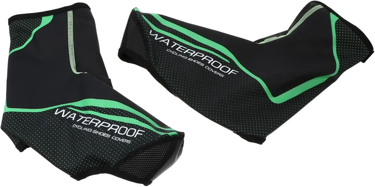 1Pair Unisex Thermal Cycling Shoe Covers Windproof Overshoes for and Outdoor Biking Reflective Strips for Safety Fit for Men and Women Black