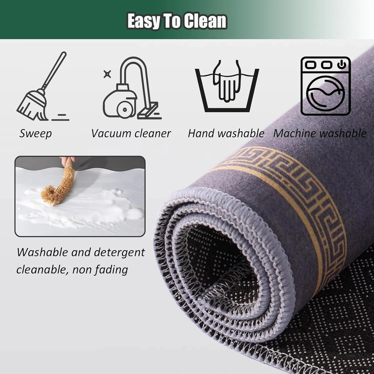 60-140cm Round Mahjong Mat, Anti-Slip and Noise-reducing Tablecloth for Home Party Mahjong Poker Card and Board Games, with Carrying Bag(Green,90cm/35.44in)