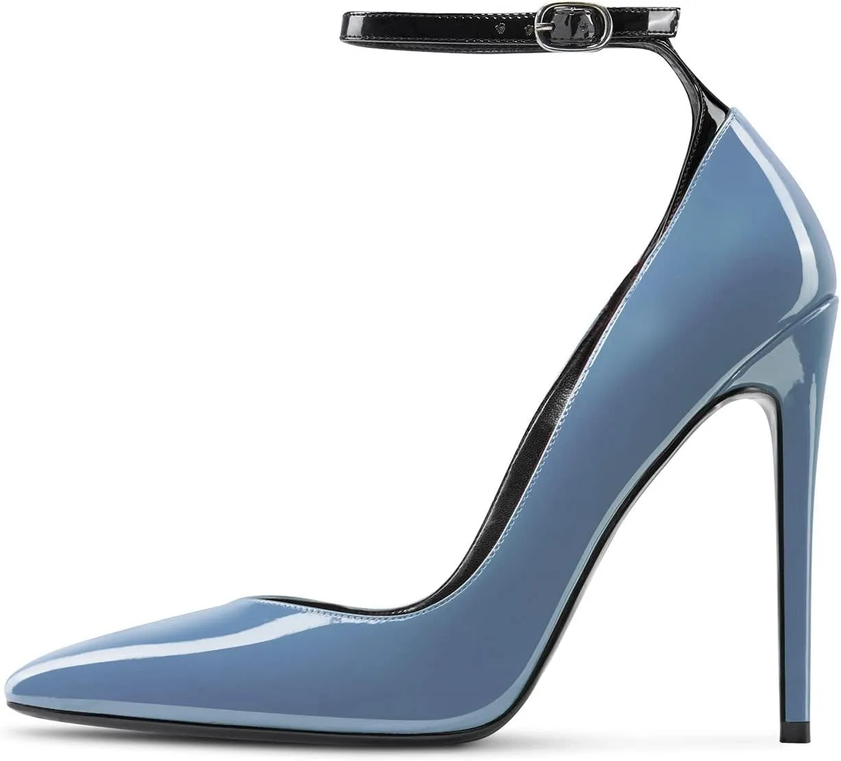 Aachcol Women Stiletto High Heel Pumps Slip-on Pointed Toe Ankle Strap Dress Shoes 5 Inch