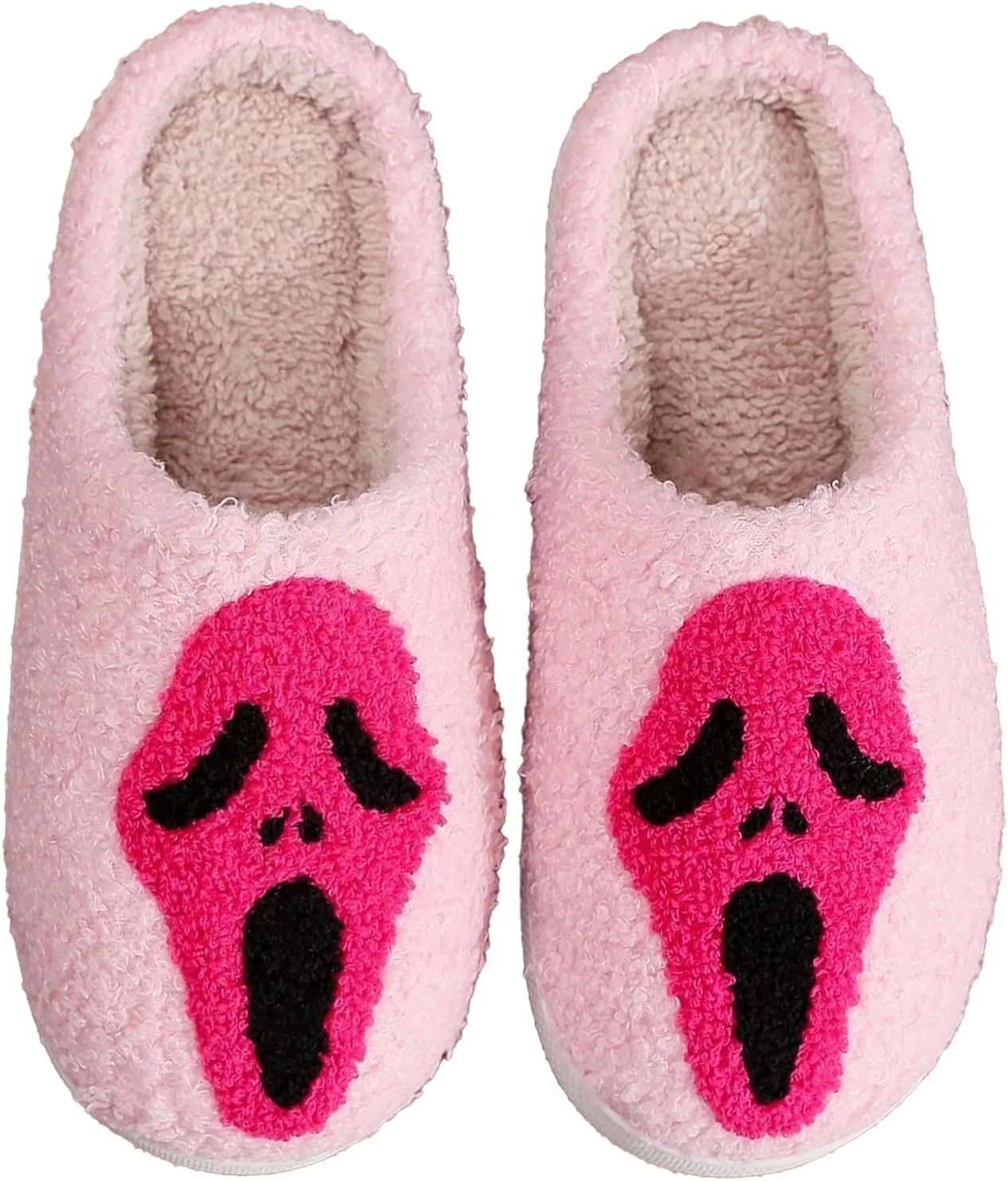Afellicy Halloween Christmas Slippers Checkered Scuff for Women and Men Holiday Indoor Bedroom Fluffy Warm Fleece Slippers Winter Soft Cozy Home Non-Slip Soft Plush Slip-on Wool Lined House Shoes