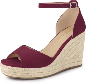 Allegra K Women's Espadrille Platform Ankle Strap Wedge Heel Sandals