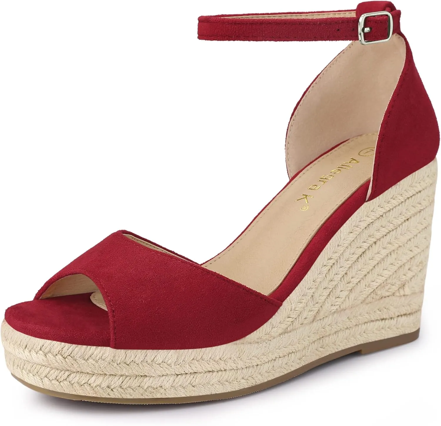 Allegra K Women's Espadrille Platform Ankle Strap Wedge Heel Sandals