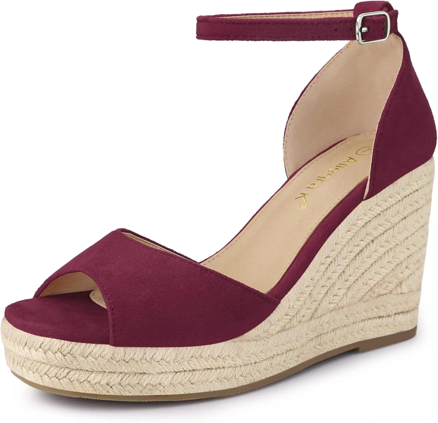 Allegra K Women's Espadrille Platform Ankle Strap Wedge Heel Sandals