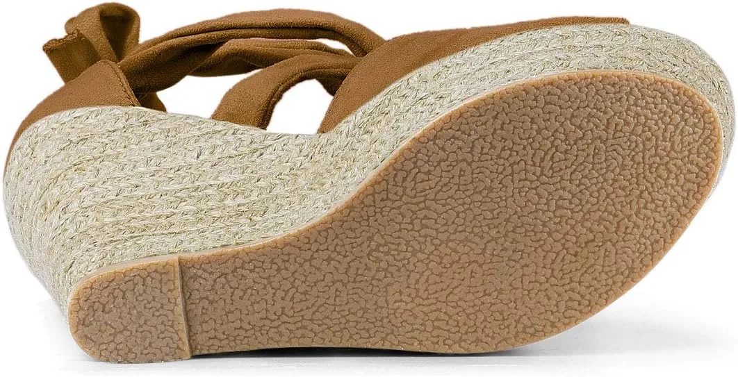 Allegra K Women's Lace Up Espadrilles Platform Platform Wedges Sandals