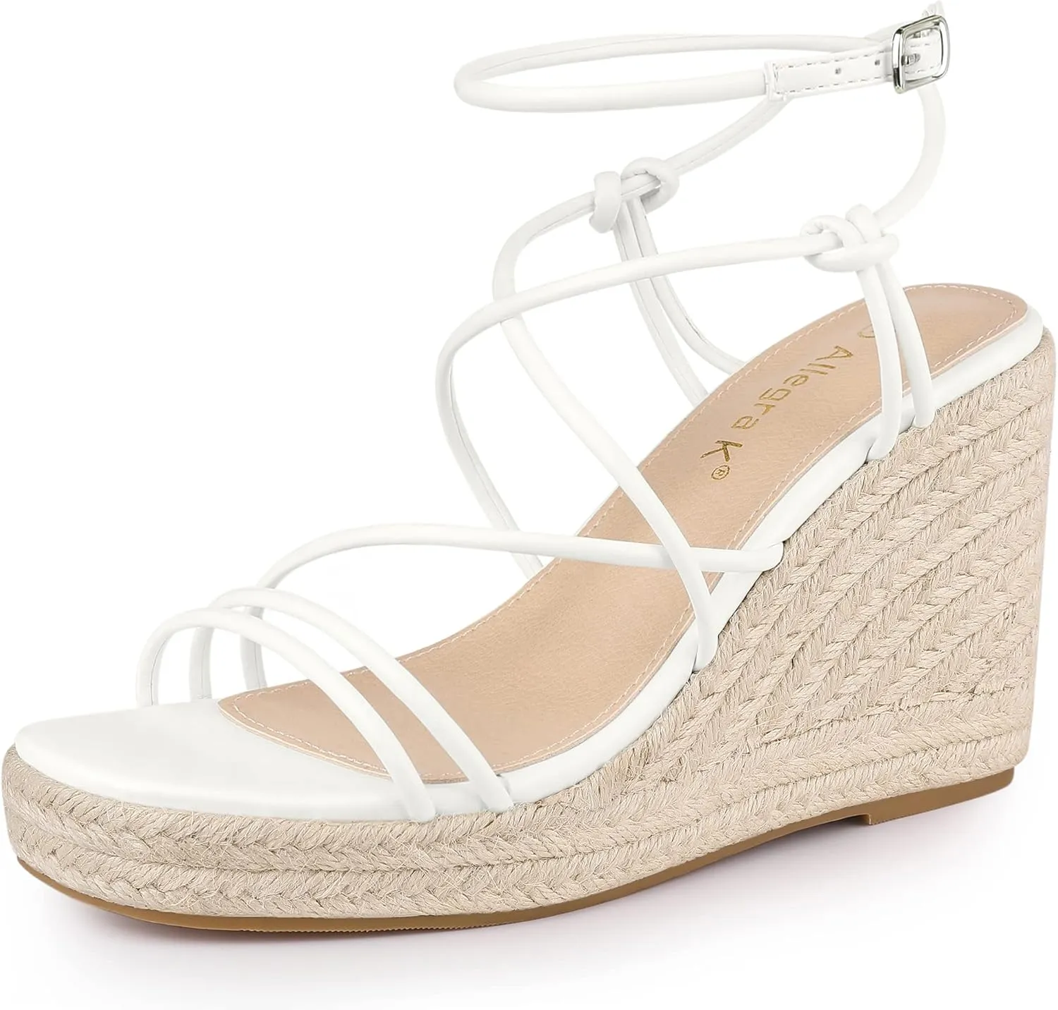 Allegra K Women's Platform Espadrille Wedge Heel Slingback Strappy Sandals