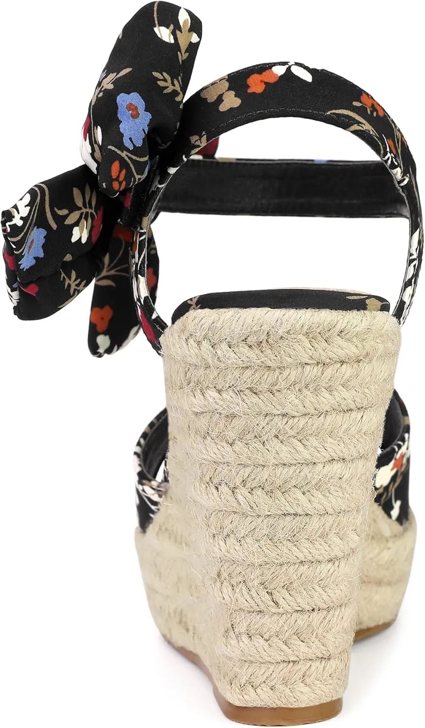 Allegra K Women's Platform Floral Printed Slingback Espadrille Wedge Sandals