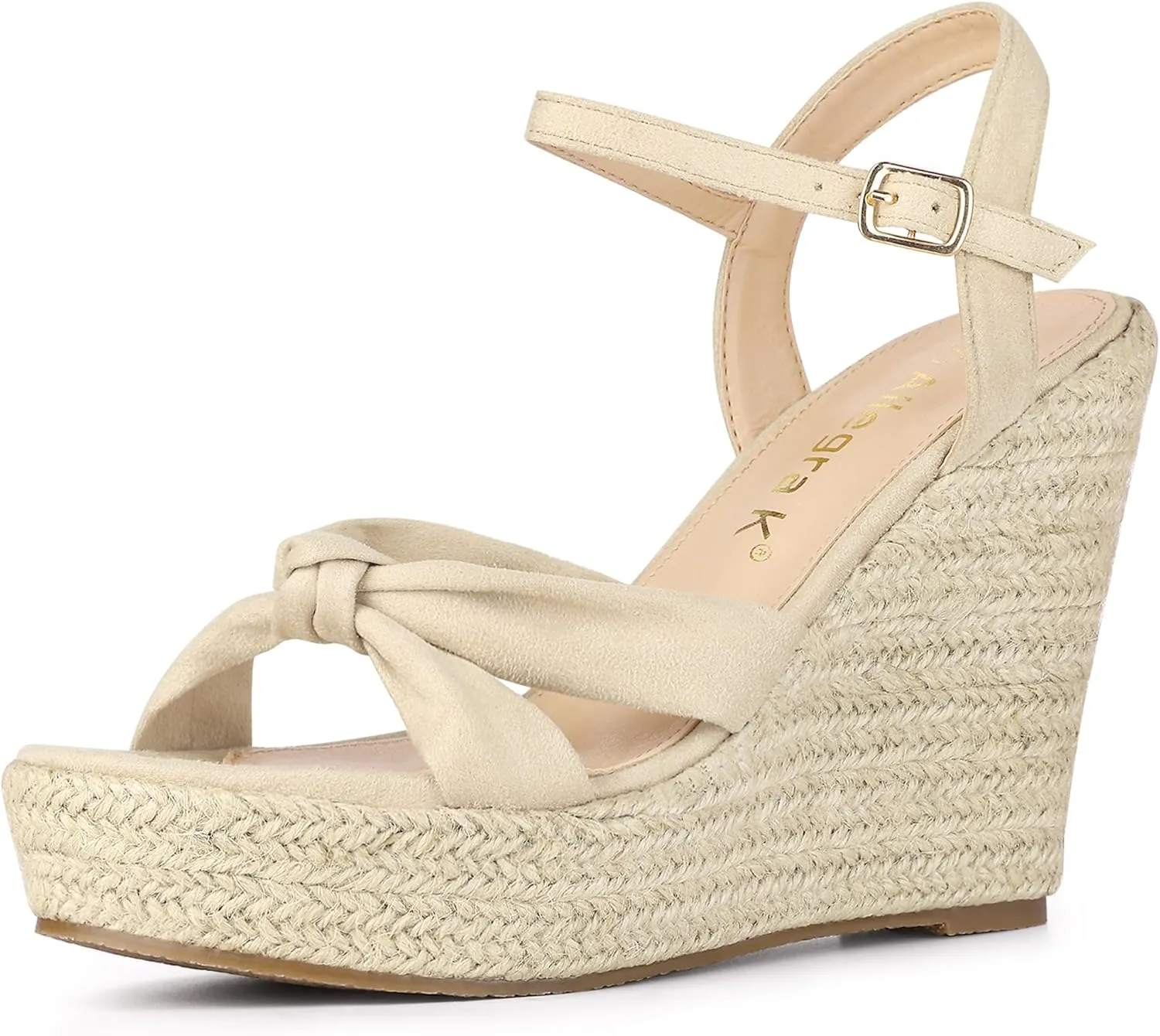 Allegra K Women's Platform Slingback Espadrille Wedge Heel Sandals