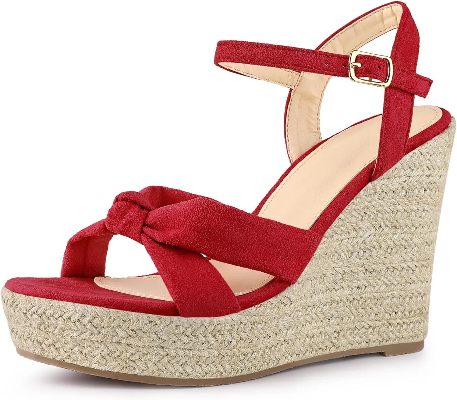 Allegra K Women's Platform Slingback Espadrille Wedge Heel Sandals