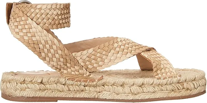 Ankle Toe Heeled Vibrant Edelman Dakota Excellent customer service Sam Strap Sandals Natural Squared Wedge Open