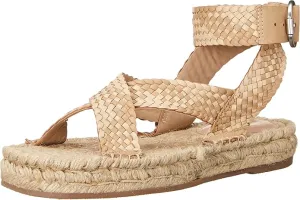 Ankle Toe Heeled Vibrant Edelman Dakota Excellent customer service Sam Strap Sandals Natural Squared Wedge Open