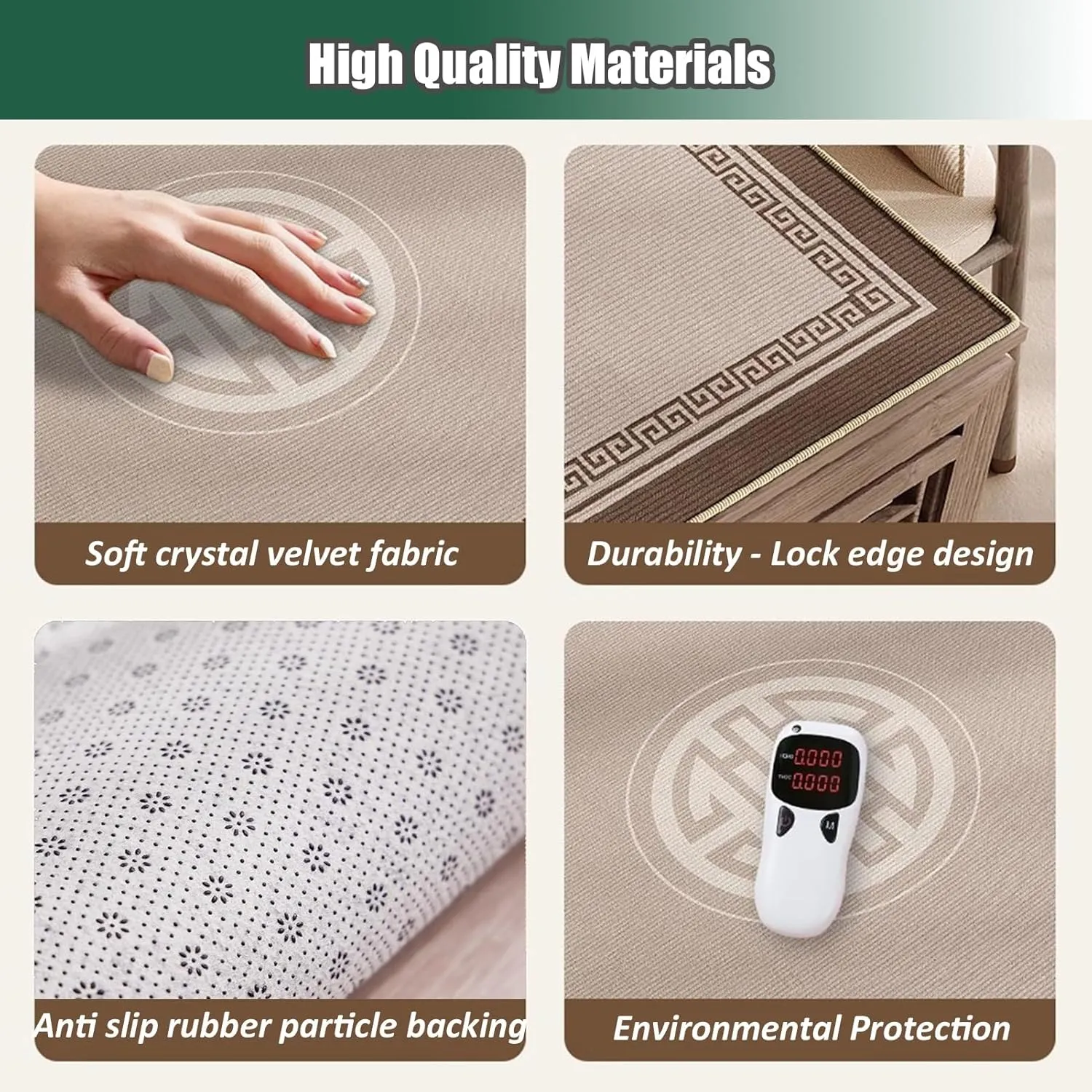 Anti Slip Round Mahjong Mat for Tables, Home and Chess Card Room Game Tablecloth with Carrying Bag for Card Chess and Tile Games, Noise Reduction(Off White 1,140cm/55.12in)