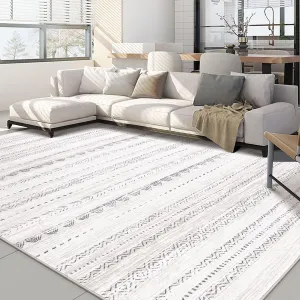 Area Rug Living Room Rugs: 5x7 Washable Boho Large Neutral Farmhouse Soft Moroccan Stain Resistant Indoor Floor Carpet for Bedroom Nursery Kids Playroom Office Dining Room Home House Decor- Gray