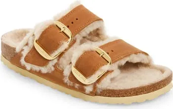 Arizona Big Buckle Genuine Shearling Lined Sandal