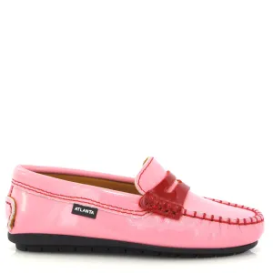 Atlanta Mocassin Pink And Red Penny Loafer