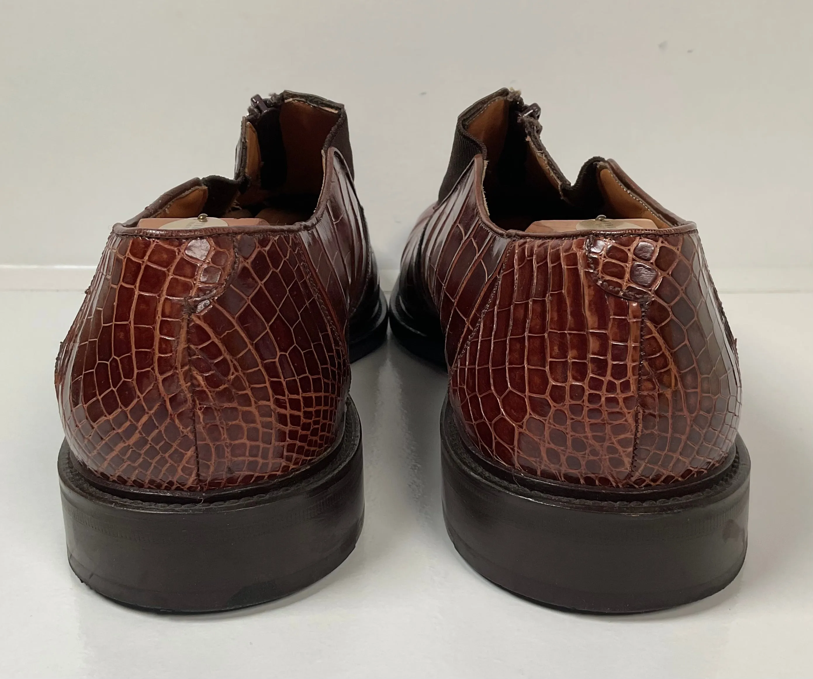 Avventura Exotic Caiman Crocodile Loafers 14 M Zipper