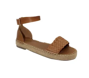 Bans Woven Leather Sandals Tan - Human Shoes
