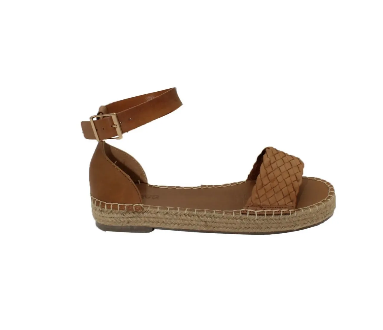 Bans Woven Leather Sandals Tan - Human Shoes
