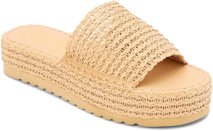 BEACH by Matisse Womens Del Mar Espadrille Platform Casual Sandals Casual Low Heel 1-2" - Black