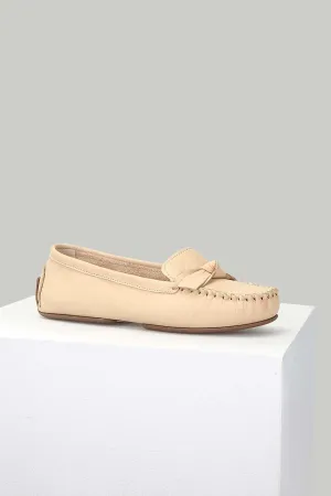 Bej Kadın Deri Loafer