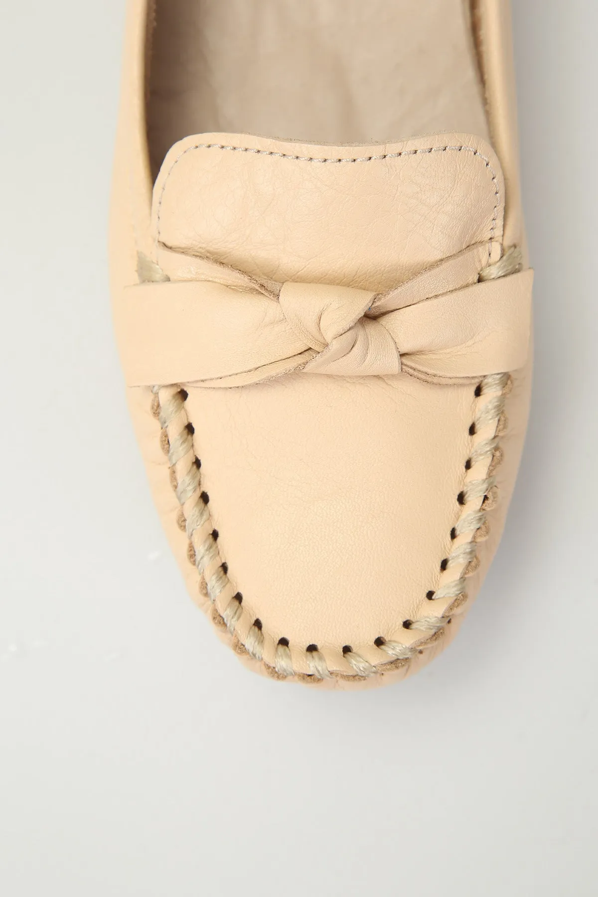 Bej Kadın Deri Loafer