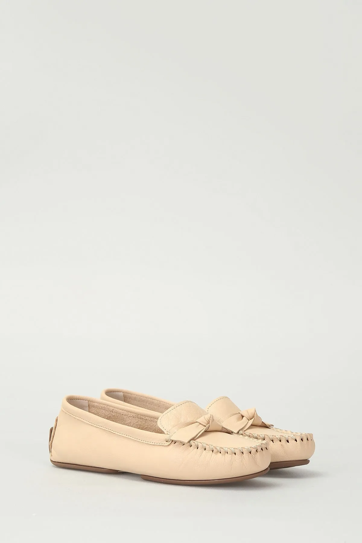 Bej Kadın Deri Loafer