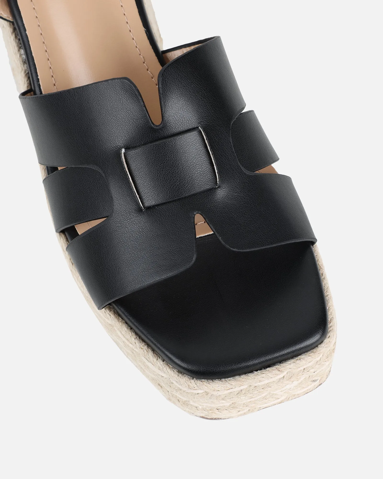 Bellamy Black Wedge Sandals
