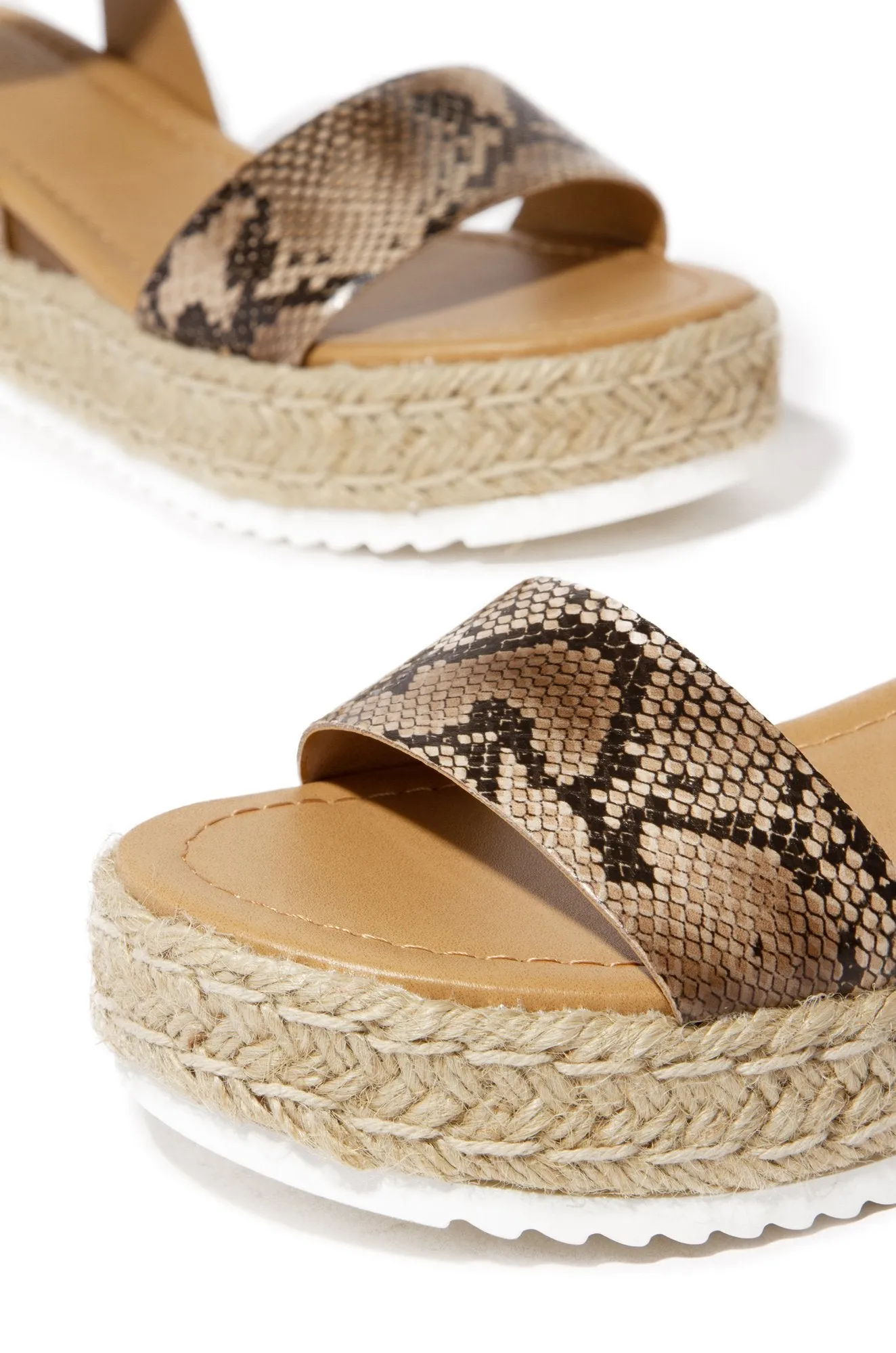 Best-seller Multi-zone Clip Wedge Trim Casual Sandals Soda Python Natural Flatform Espadrilles