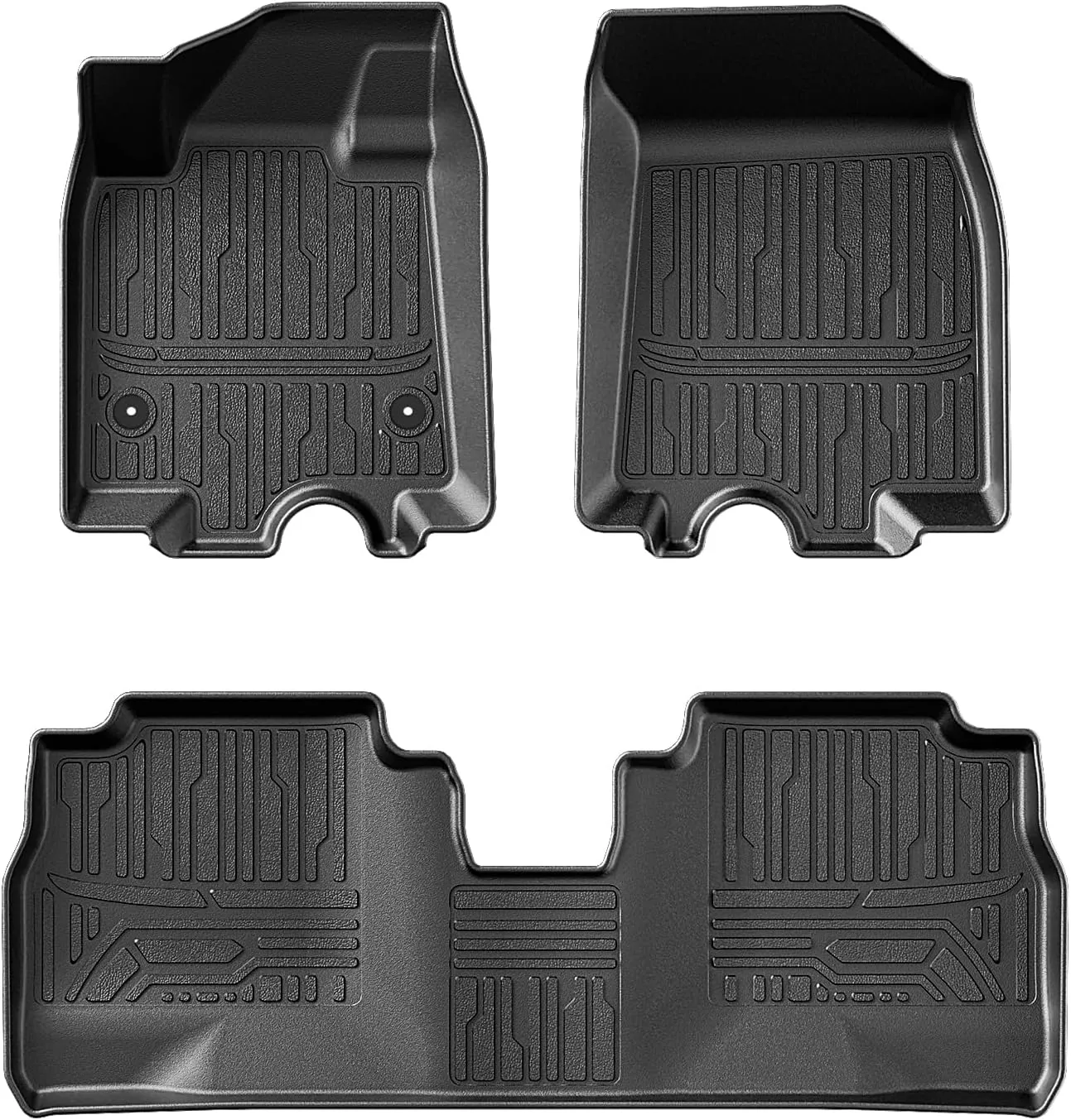 BestEvMod All Weather Liner Floor Mats Compatible with Chevrolet Equinox EV 2024 2025 Accessories Heavyduty Anti-Slip 3D Pattern Waterproof Protect Liner 1st & 2nd Rows Set (Floor Mats)