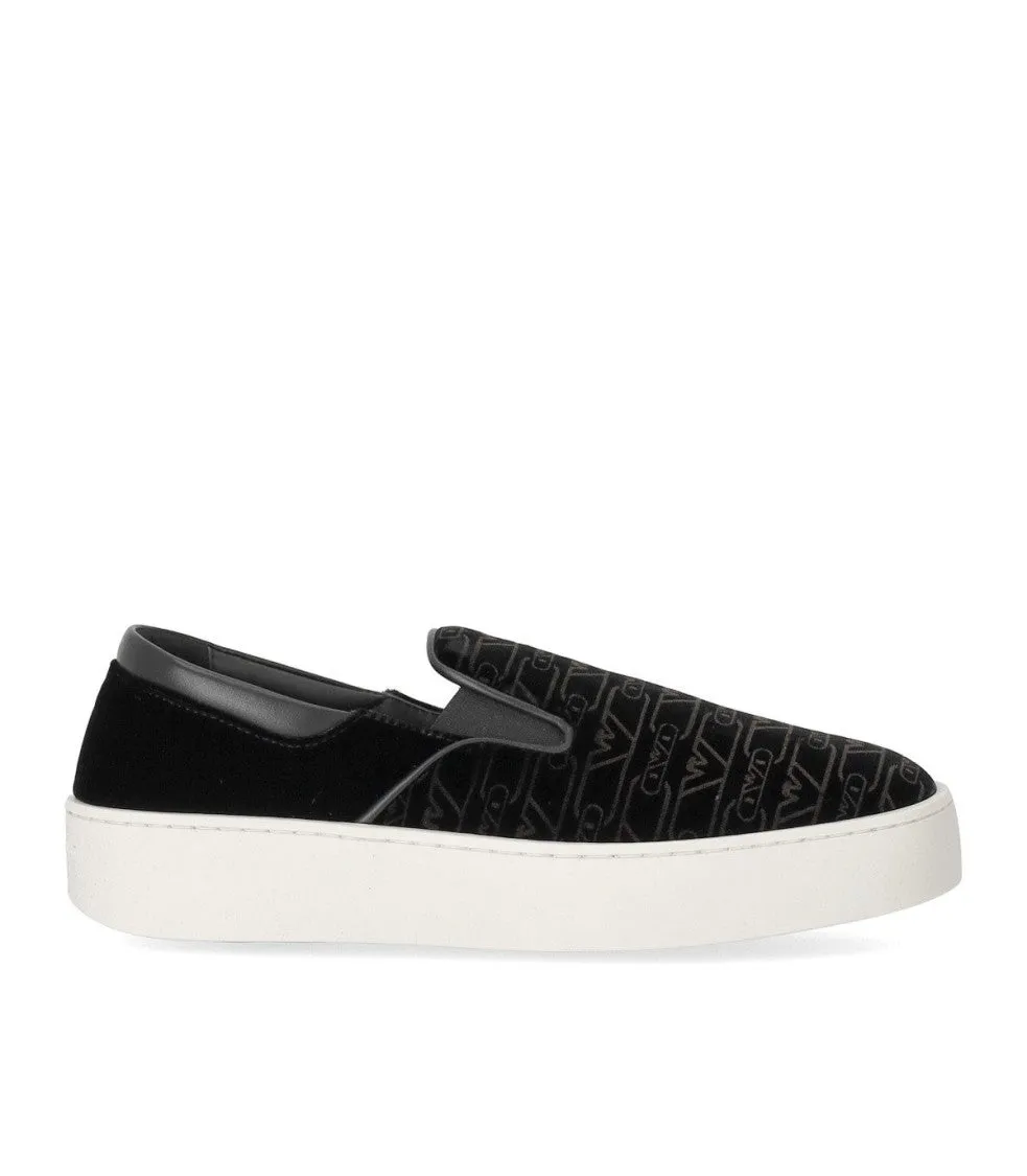 Black Monogram Slip-On Sneaker