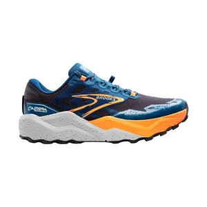 Brooks Men's Caldera 7 Trail Running Shoe - Ebony/Blue Sapphire/Orange