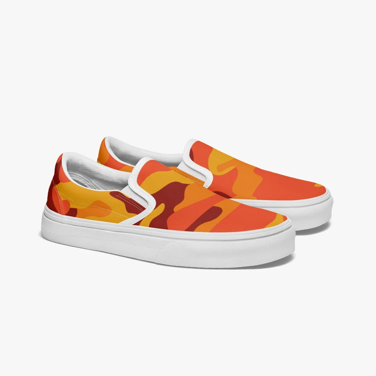 Camo Slip-On Shoes | Orange and Red Camouflage