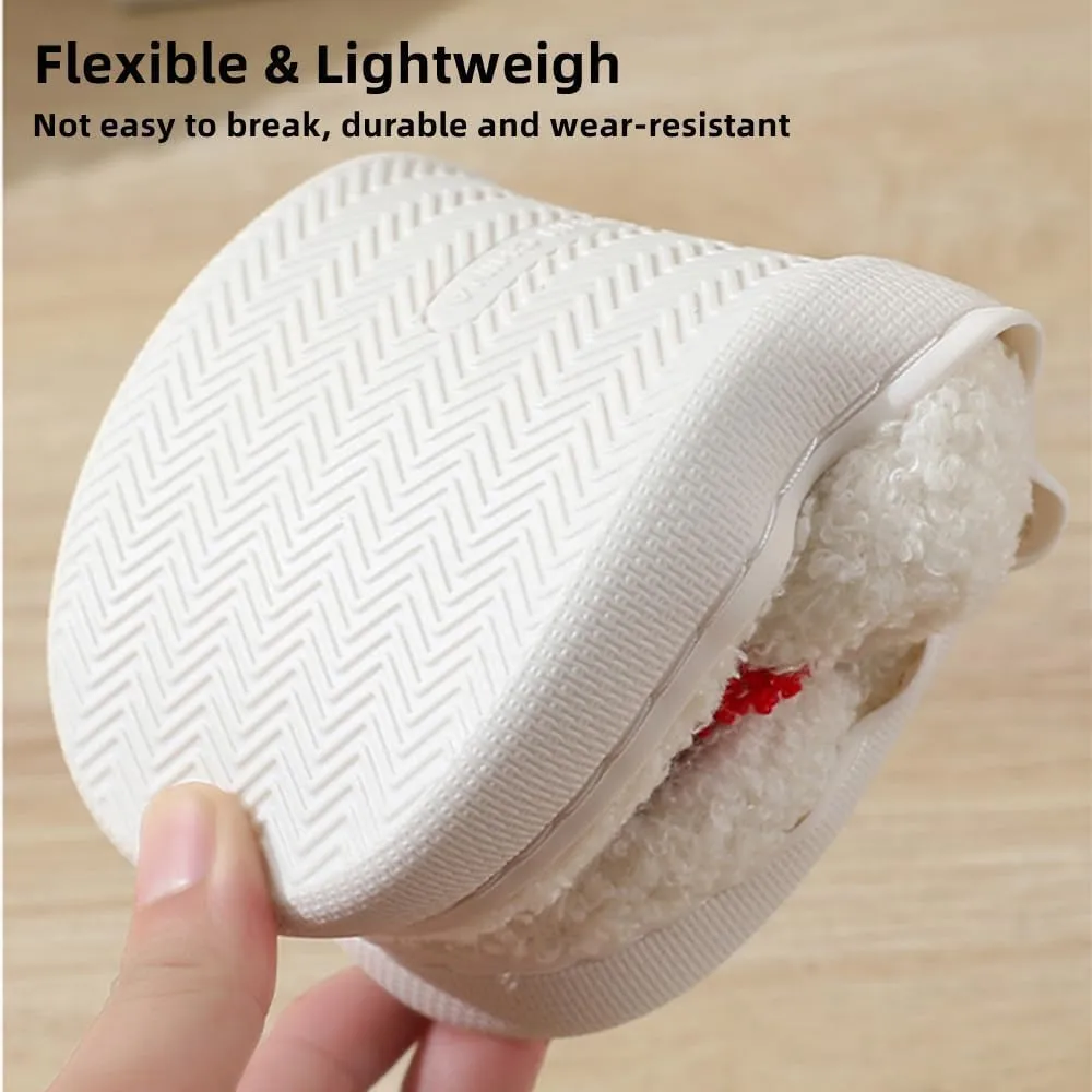 Cartoon Slippers for Women Men, Soft Fluffy Warm Lightweight Non-Slip Cute House Slippers Slip-On Cozy Indoor Outdoor Heart Meet Ne at Night Mushroom Cherry Strawberry Evil Eye Slippers
