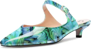 Castamere Women Low Kitten Heel Square Toe Slip-on Pumps Wedding Dress 1.2 Inches Heels