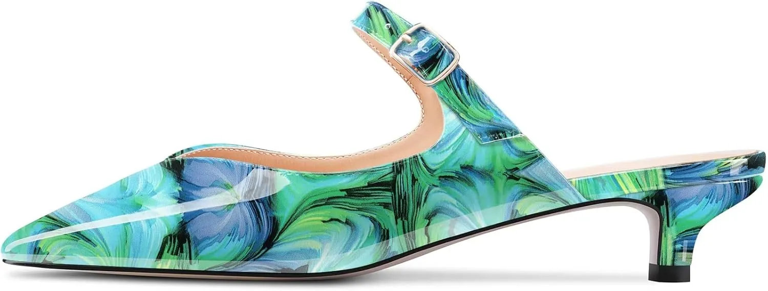 Castamere Women Low Kitten Heel Square Toe Slip-on Pumps Wedding Dress 1.2 Inches Heels