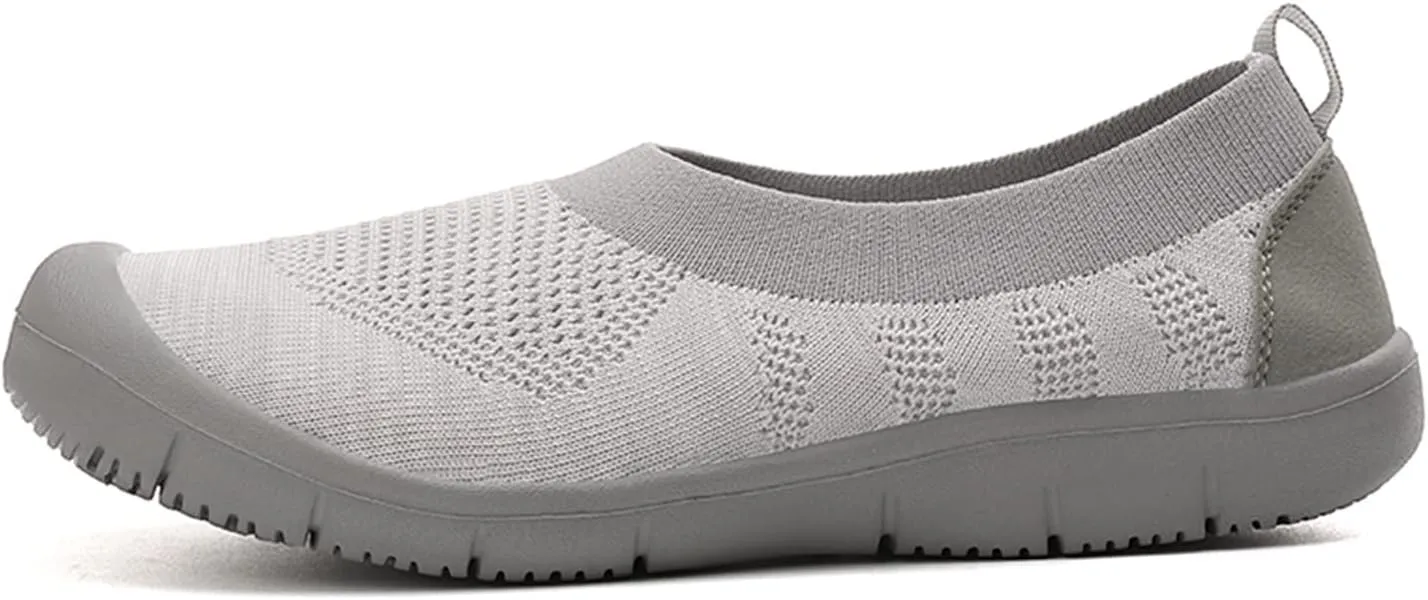 ChicWind Women's Easy Slip on Sock Shoes Round Toe Mesh Nurse Flat Sneakers Work Loafers
