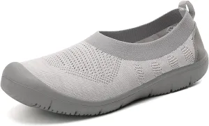 ChicWind Women's Easy Slip on Sock Shoes Round Toe Mesh Nurse Flat Sneakers Work Loafers