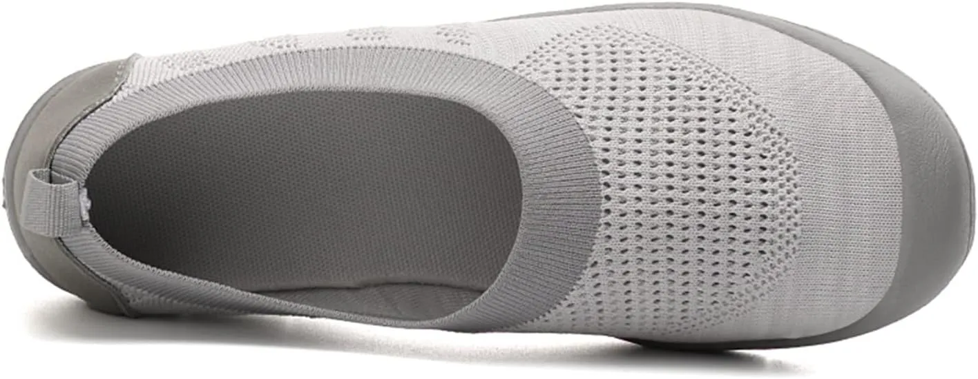 ChicWind Women's Easy Slip on Sock Shoes Round Toe Mesh Nurse Flat Sneakers Work Loafers