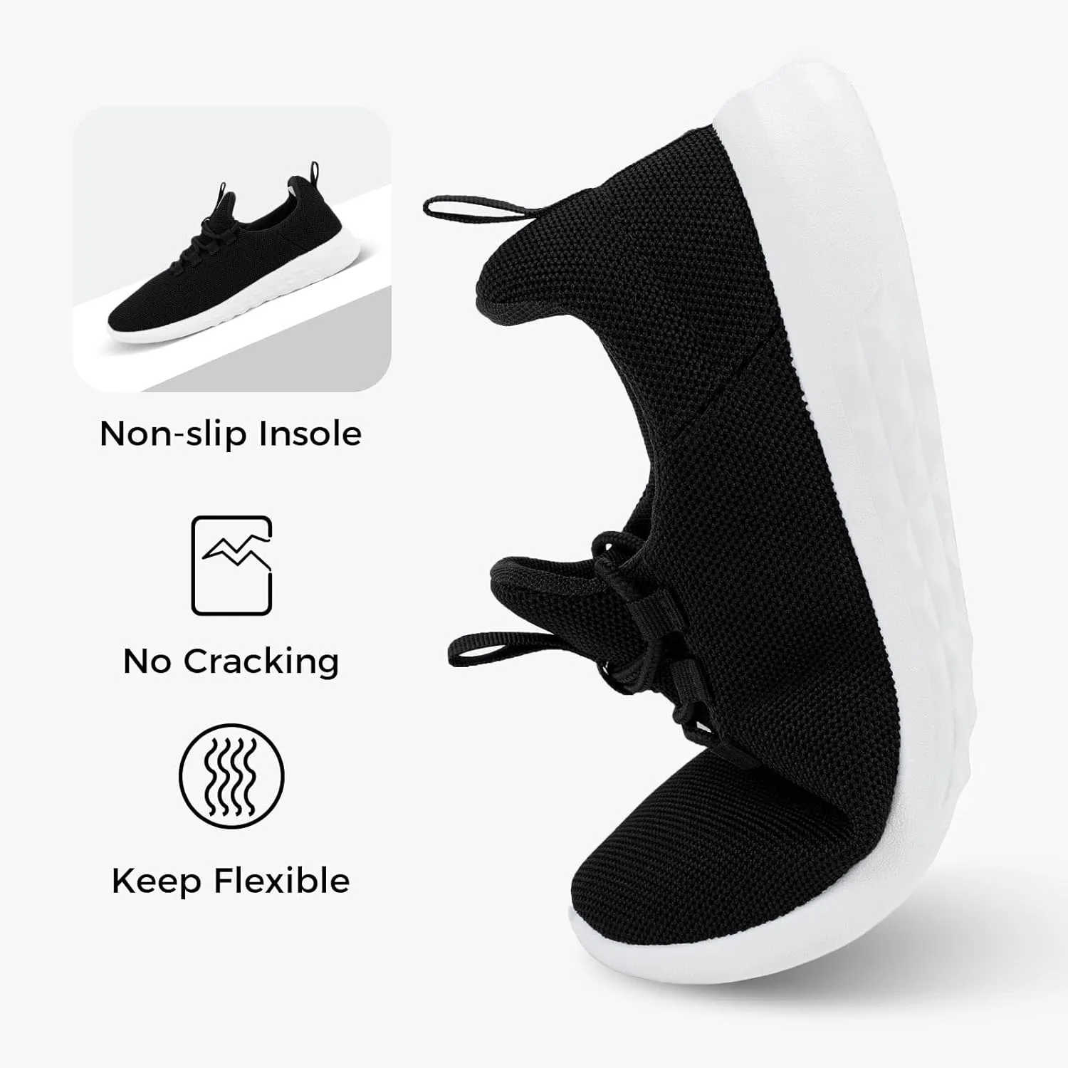 CHIN·MOON Women's Slip On Walking Shoes Lightweight Non Slip Running Gym Shoes Breathable Fashion Sneakers