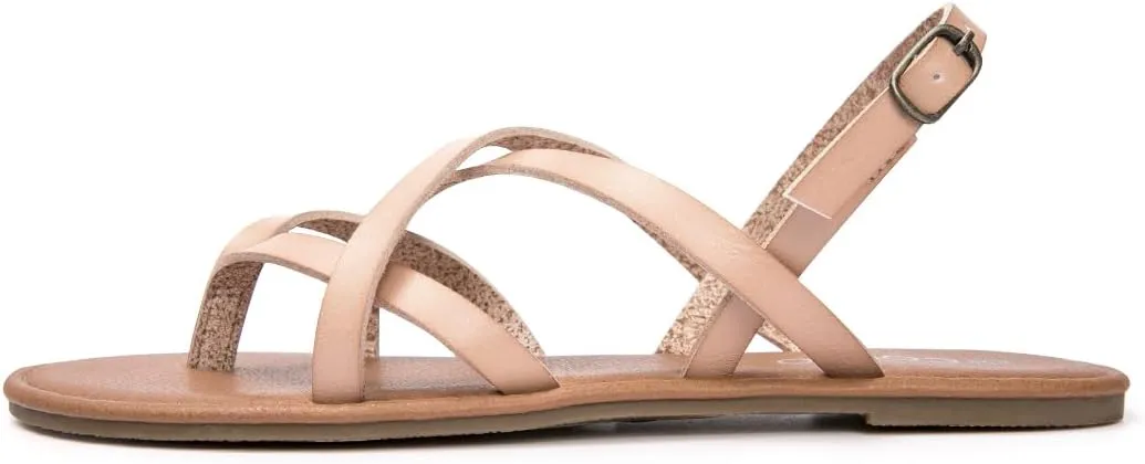 Colgo Women's Summer Strappy Flat Sandals, Adjustable Casual Fisherman Sandal with Open Toe Slingback Gladiator Sandals