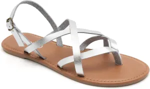 Colgo Women's Summer Strappy Flat Sandals, Adjustable Casual Fisherman Sandal with Open Toe Slingback Gladiator Sandals