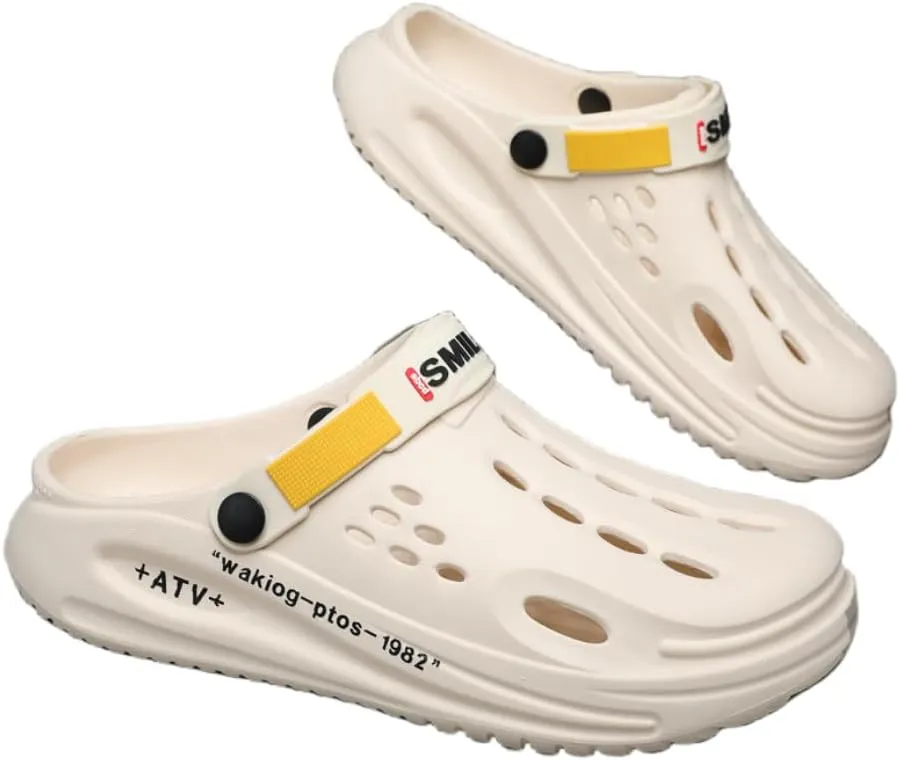 Comfortable Men's Slip-on Clogs with Soft Sole for Walking, Outdoor Activities, and Beach Sandals