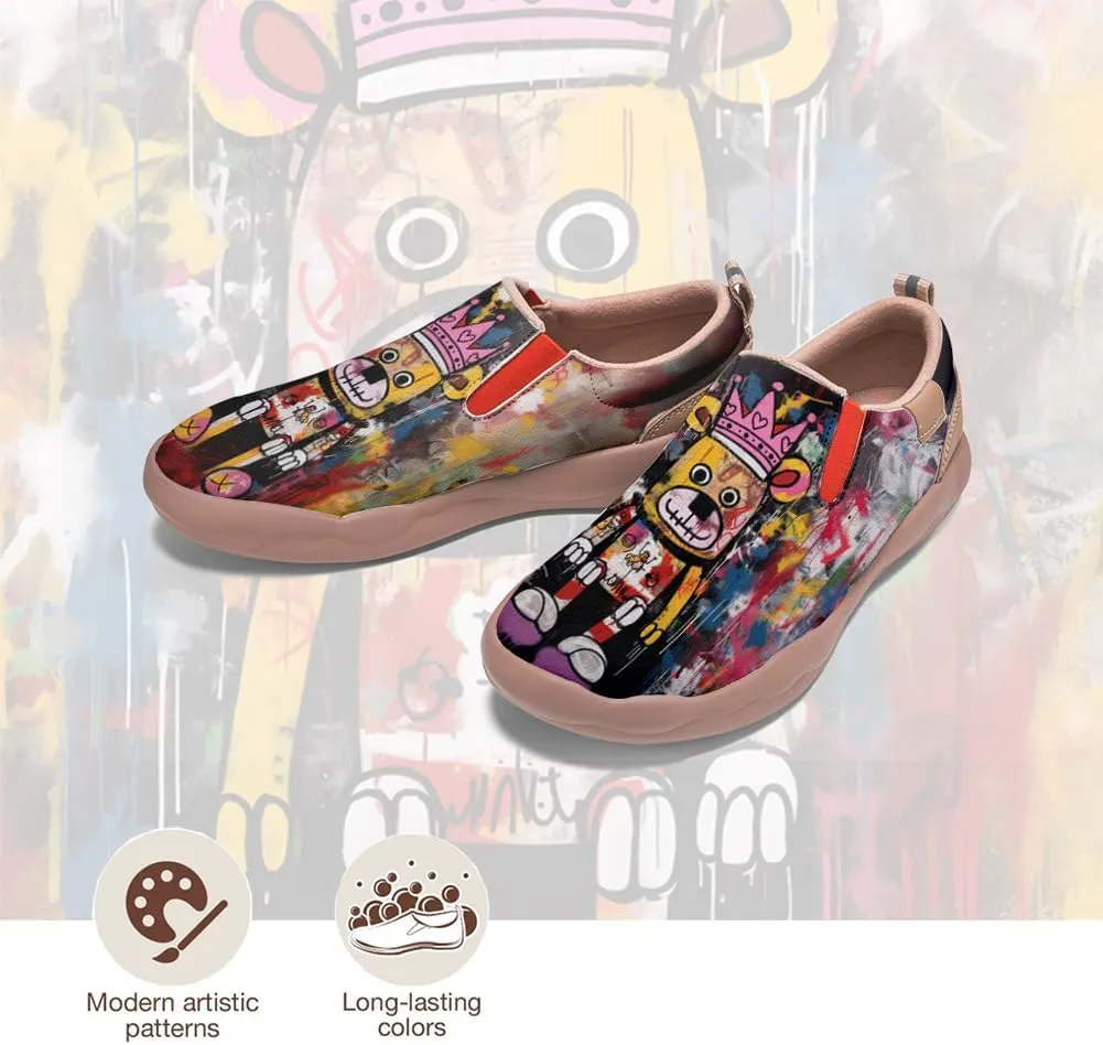 Comfortable Travel Shoes for Mens Loafers Slip-on Shoes Graffiti Art Painted Casual Walking Lightweight Sneakers