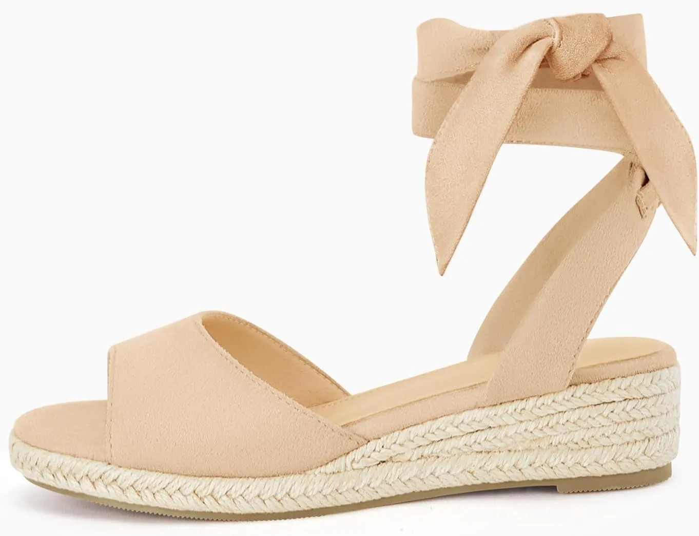Coutgo Girls Wedge Sandals Espadrille Platform Open Toe Tie Lace Up Summer Dress Shoes Toddler Little Big Kid