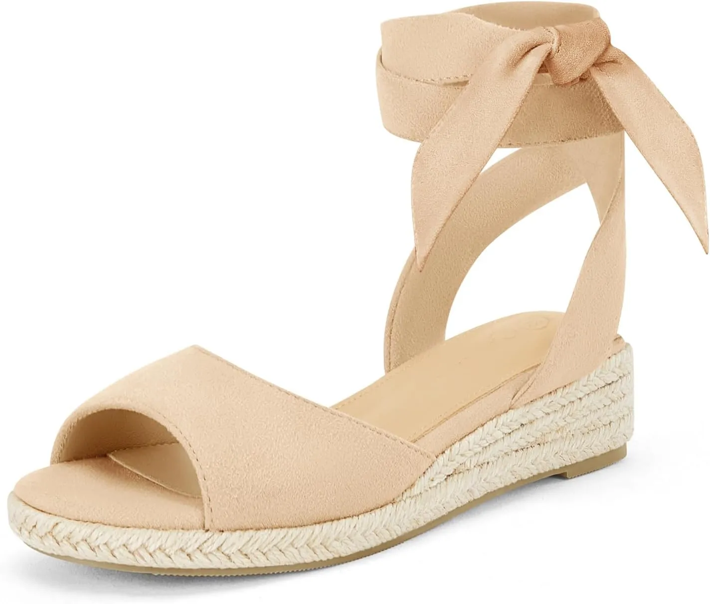 Coutgo Girls Wedge Sandals Espadrille Platform Open Toe Tie Lace Up Summer Dress Shoes Toddler Little Big Kid