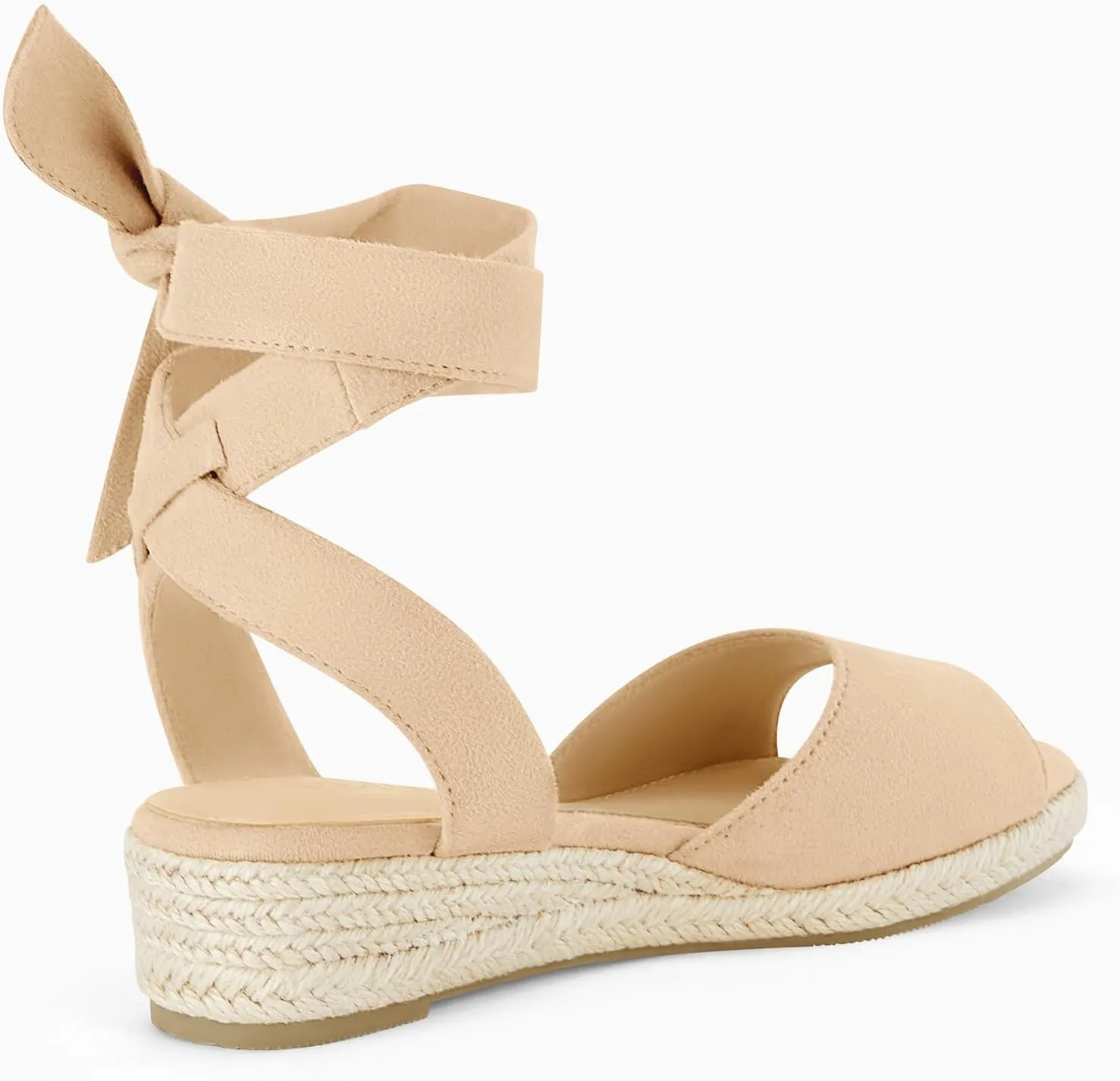 Coutgo Girls Wedge Sandals Espadrille Platform Open Toe Tie Lace Up Summer Dress Shoes Toddler Little Big Kid