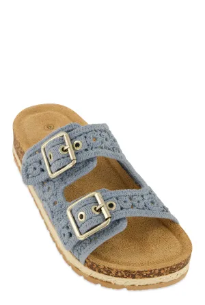 Crochet Double Buckle Espadrille Footbed Sandals