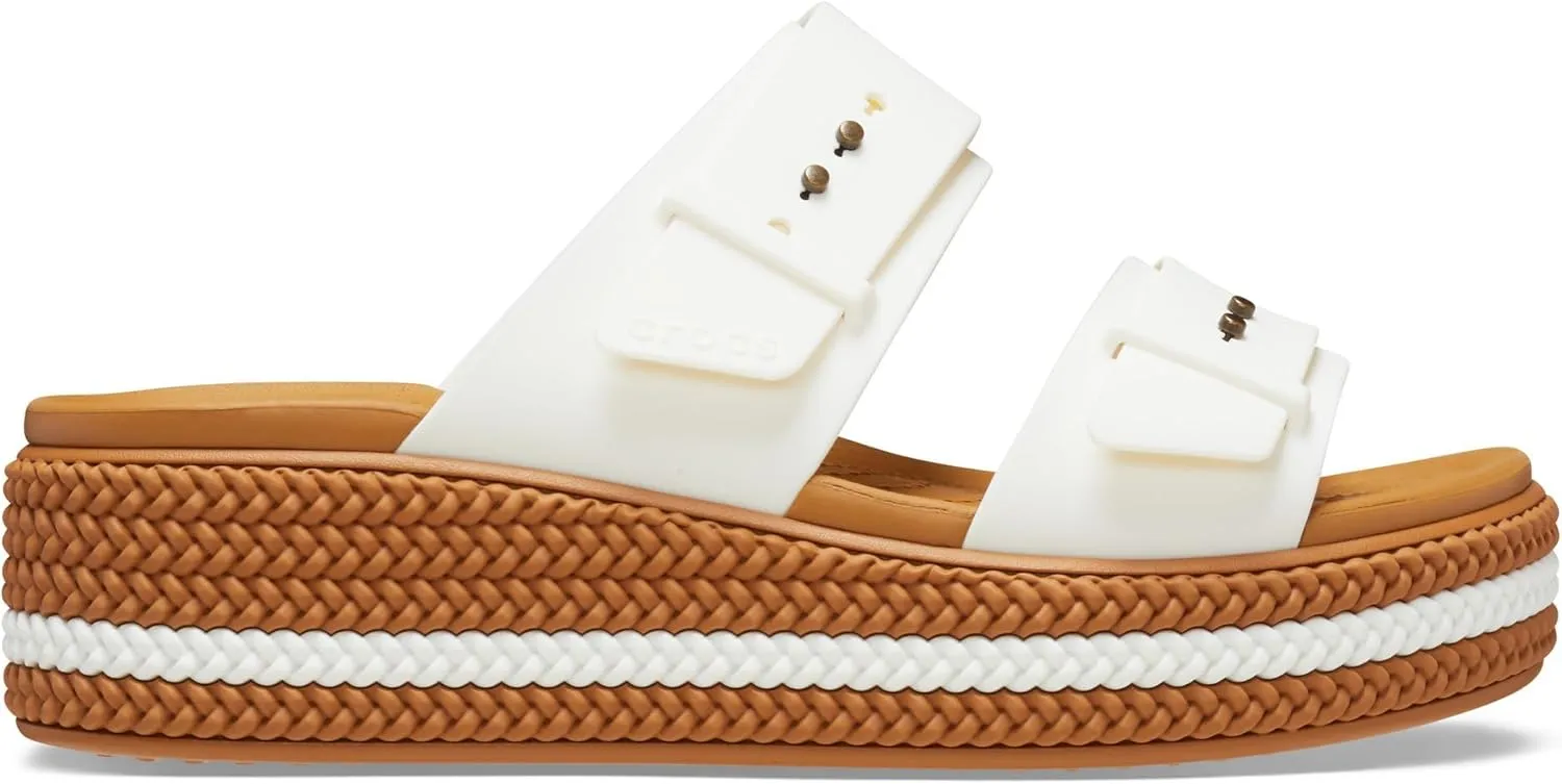 Crocs Womens Brooklyn Buckle Low Wedge