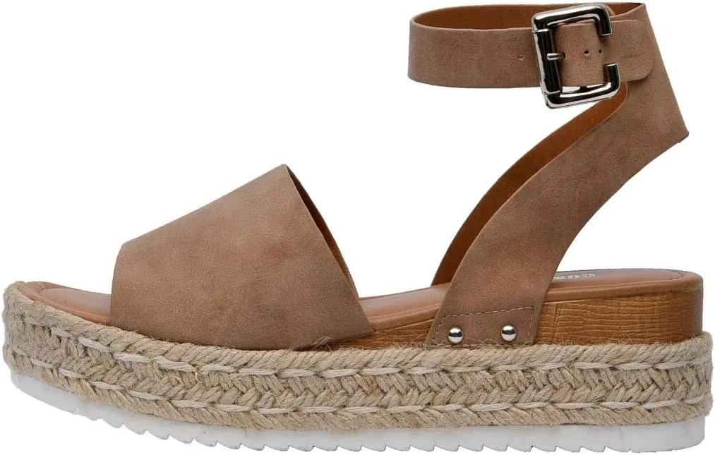 CUSHIONAIRE Women's Espadrille Flatform Open Toe Sandal