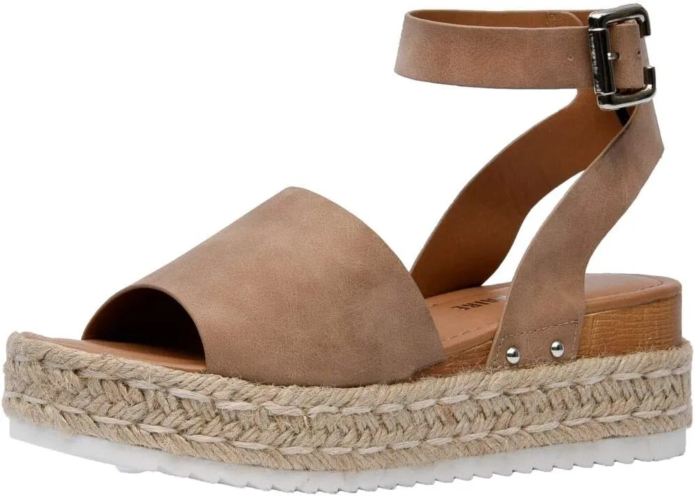CUSHIONAIRE Women's Espadrille Flatform Open Toe Sandal