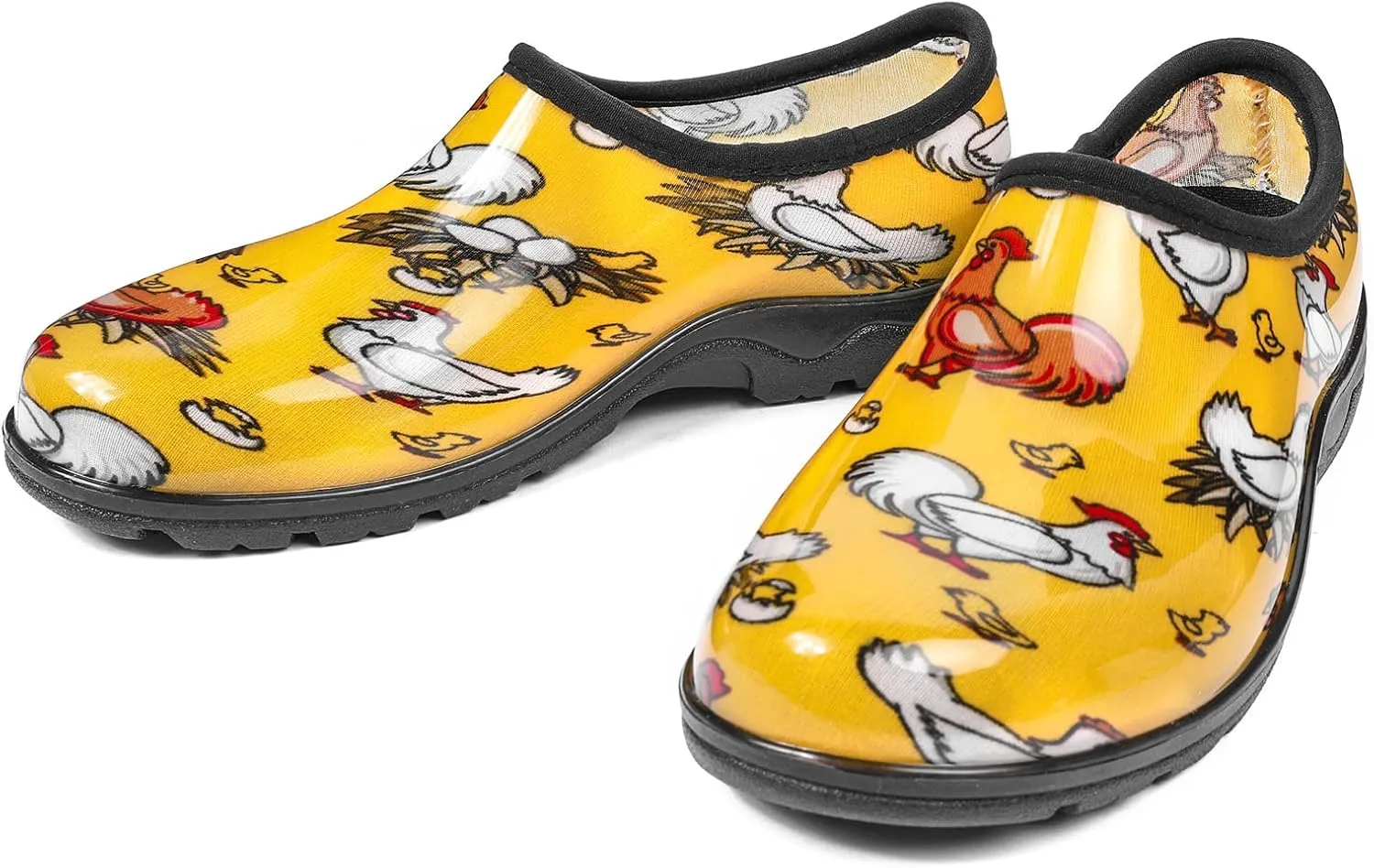 DKSUKO Waterproof Garden Shoe for Women Outdoor Slip-On Rain Boots Short Ankle Work Shoes and Garden Clogs with Comfort Insole